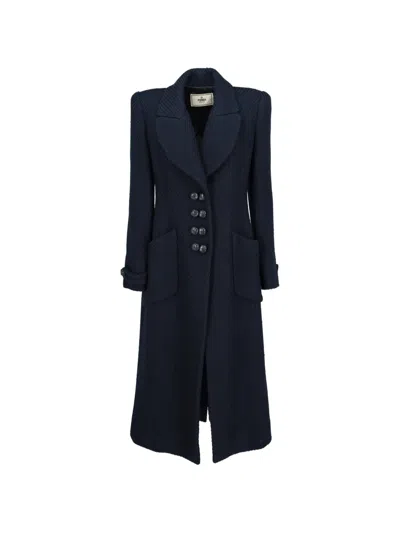 Pre-owned Fendi Double-breasted Coat In Blue
