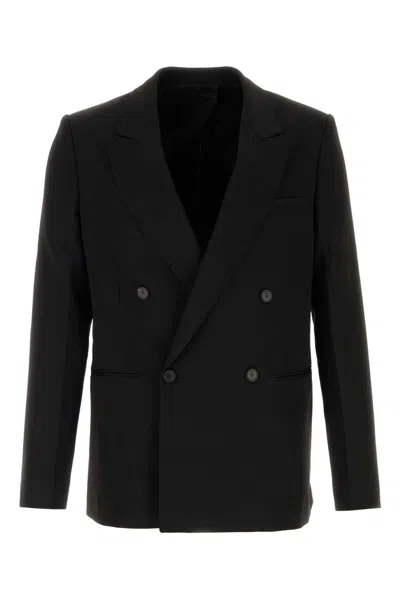 Fendi Double-breasted Wool Blazer In Black