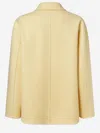 Fendi Double-breasted Wool Coat In Cream