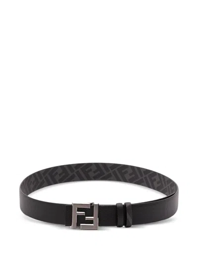 Fendi Double-sided Belt In Black