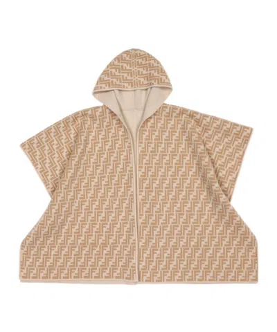 Fendi Double-sided Shawl In Brown