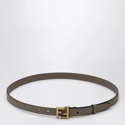 Fendi Dove-coloured Leather Ff Belt Women In Cream