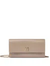 Fendi Ff Continental With Chain Dove Grey Leather Wallet In Brown