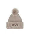 Fendi Beanie Pon Pon Accessories In Gray