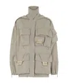 Fendi Utility-inspired Beige Jacket With High Collar In Nude