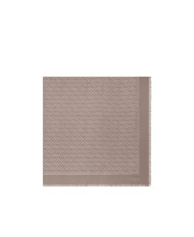 Fendi Dove Grey Lurex Shawl In Gray