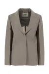 Fendi Giacca In Misto Mohair Tortora Donna