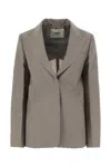 Fendi Giacca In Misto Mohair Tortora Donna In Ash