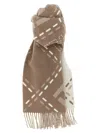 Fendi Dove Grey Wool Logo Scarf In Burgundy