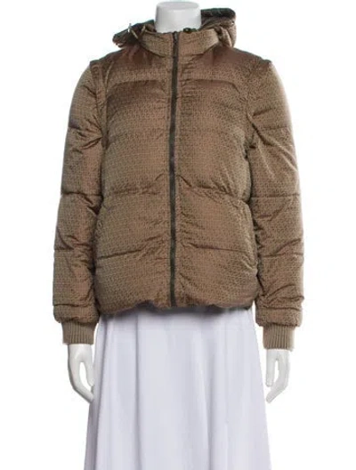 Pre-owned Fendi Down Coat In Brown