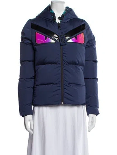 Pre-owned Fendi Down Jacket In Blue