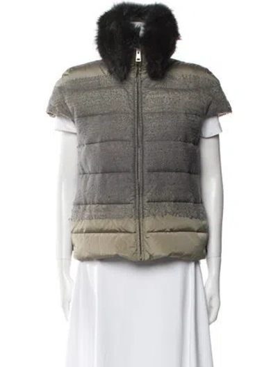 Pre-owned Fendi Down Jacket In Gray