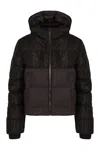 Fendi Down Jacket With Ff Jacquard Insert In Black