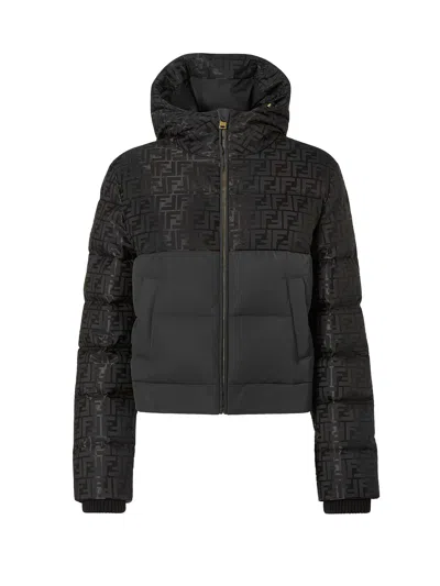 FENDI DOWN JACKET WITH FF JACQUARD INSERT