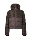 Fendi Down Jacket With Ff Jacquard Insert In Brown
