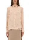 Fendi Georgette Top With Rhinestones And Sequins Embroidery