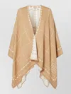 Fendi Draped Patterned Cape Jacket Collection In Neutral