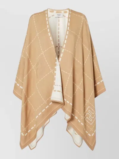 FENDI DRAPED PATTERNED CAPE JACKET COLLECTION