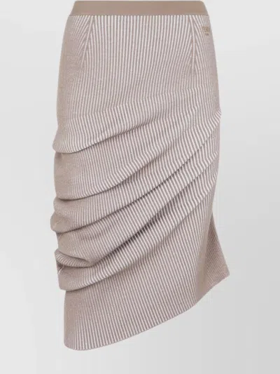 Fendi Midi Skirt With Elasticated Waist In Grey