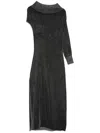 Fendi Drapiertes Lurex-abendkleid In Schwarz