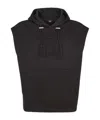 Fendi Drawstring Sleeveless Hoodie In Black