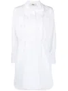 Fendi Drawstring-waist Cotton Dress In White