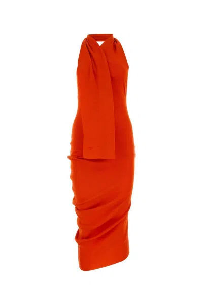 Fendi Orange Cotton Blend Dress In Red