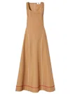 Fendi Stitched Maxi Dress Scoop Neckline In Brown