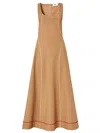Fendi Stitched Maxi Dress Scoop Neckline In Brown