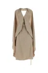Fendi Abito In Flanella Gessata Beige In Beige O Tan
