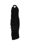 Fendi Halter Neckline Cotton Blend Dress In Black
