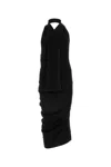 Fendi Halter Neckline Cotton Blend Dress In Black