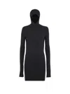 Fendi Hood Collar Mini Dress In Black