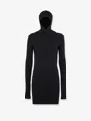 Fendi Hood Collar Mini Dress In Black