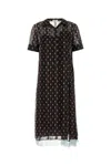 Fendi Women Printed Silk Shirt Dress In Brownblacklightblue