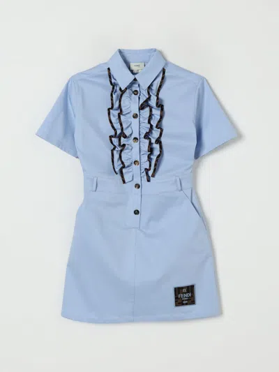 Fendi Kids' Kleid  Kinder Farbe Blau In Blue