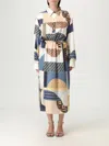 Fendi Midi Chemisier Patchwork Dress In Multi