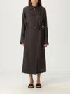 Fendi Ff Jacquard Silk Midi Shirt Dress In Brown