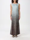 Fendi Silk Midi Dress With Gradient Design In Dust
