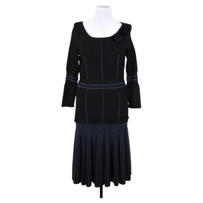 Pre-owned Fendi . Dress From The 2018 Collection. Wool + Mohair + Mink. In Black