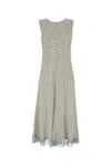 Fendi Printed Silk Dress In Gray