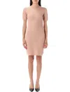 Fendi Ff Knit Mini Dress With Micro Motif In Nude
