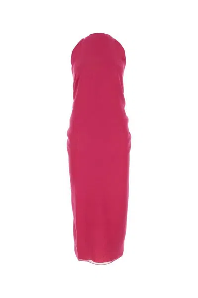Fendi Silk Long Dress In Cyclamen
