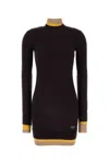 Fendi Mini Wool Dress In Purple