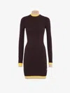 Fendi Mini Wool Dress In Purple