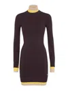 Fendi Mini Wool Dress In Purple