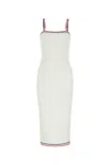 Fendi Mirror Effect Logo Long Dress In White