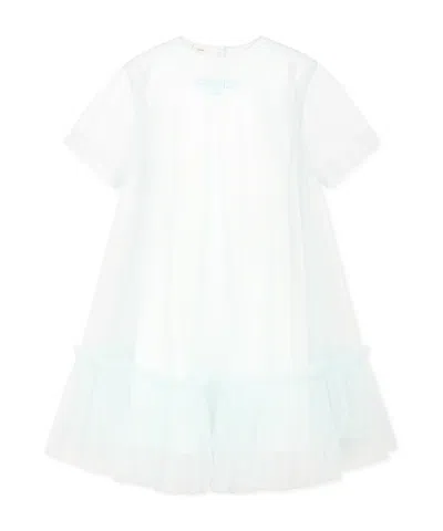 Fendi Dress With Logo In Light Blue