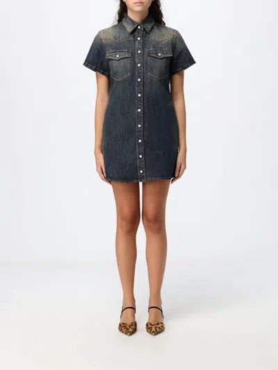 Fendi Dress Woman In Blue