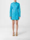 Fendi Chemisier Dress With Long Sleeves In Blue